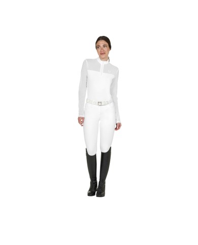 WOMEN S MICRO MESH POLO SHIRT LS ZIP