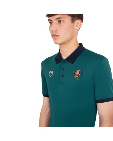 MEN S COTTON PIQUET POLO SHIRT SS BUTTONS EQUESTROxFISE CENTENARY