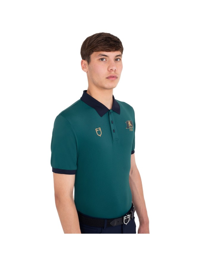 MEN S COTTON PIQUET POLO SHIRT SS BUTTONS EQUESTROxFISE CENTENARY