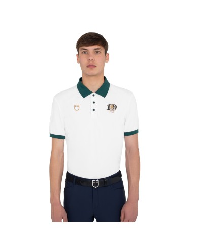 MEN S COTTON PIQUET POLO SHIRT SS BUTTONS EQUESTROxFISE CENTENARY