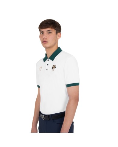 MEN S COTTON PIQUET POLO SHIRT SS BUTTONS EQUESTROxFISE CENTENARY