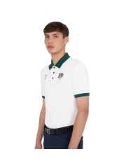 MEN S COTTON PIQUET POLO SHIRT SS BUTTONS EQUESTROxFISE CENTENARY