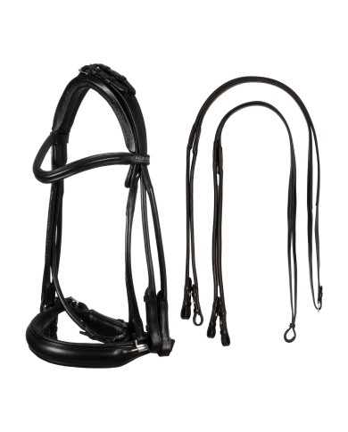PARNASO ROLLED LEATHER DOUBLE REINS BRIDLE
