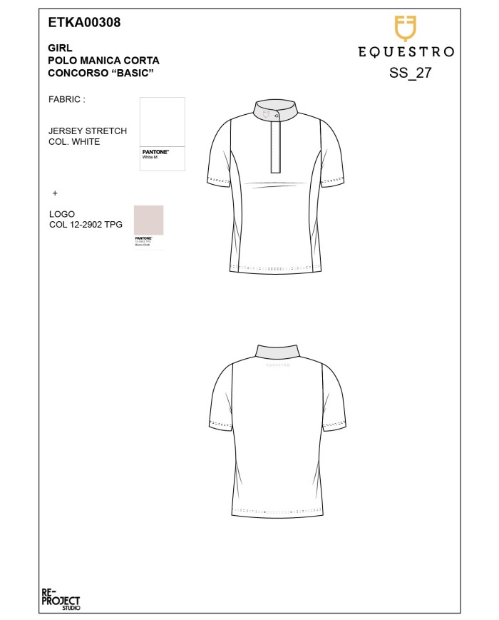 GIRLS BASIC COMPETITION POLO SHIRT SS BUTTONS