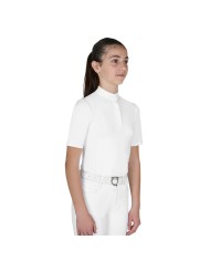 GIRLS BASIC COMPETITION POLO SHIRT SS BUTTONS