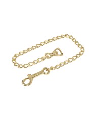LUNGHINA CUOIO CON CATENA OTTONE BRASS
