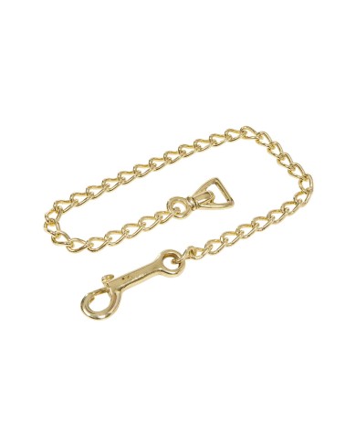 LUNGHINA CUOIO CON CATENA OTTONE BRASS