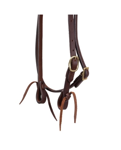 ONE EAR WESTERN BRIDLE W/THROAT LATCH (BRASS)