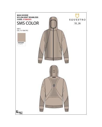 MEN S NYLON+KNIT SEAMLESS HOODIE