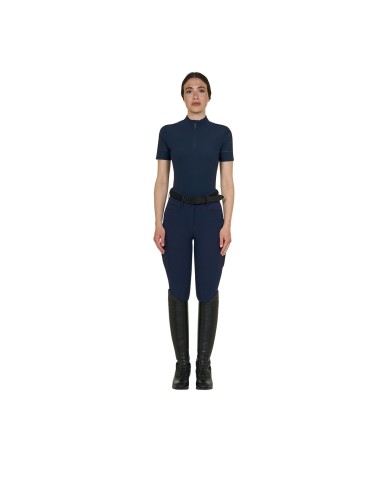 WOMEN S PERFORATED TRAINING POLO SHIRT SS ZIP