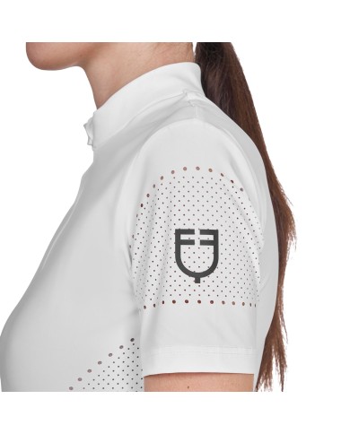 WOMEN S PERFORATED TRAINING POLO SHIRT SS ZIP