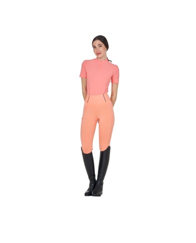 WOMEN S PERFORATED TRAINING POLO SHIRT SS ZIP