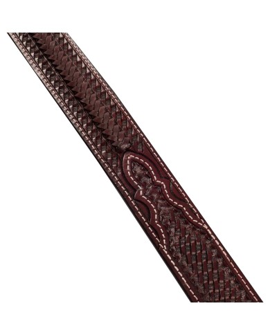 UNISEX WESTERN BELT BASKET TOOLED WITH COPPER ZINC BUCKLE