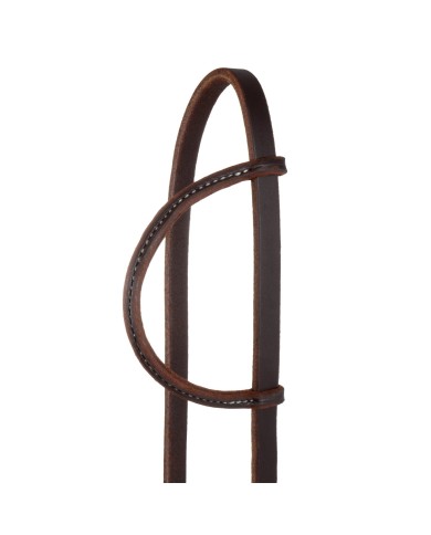 ROLLED EAR BLACK STEEL BUCKLE OILED WESTERN BRIDLE