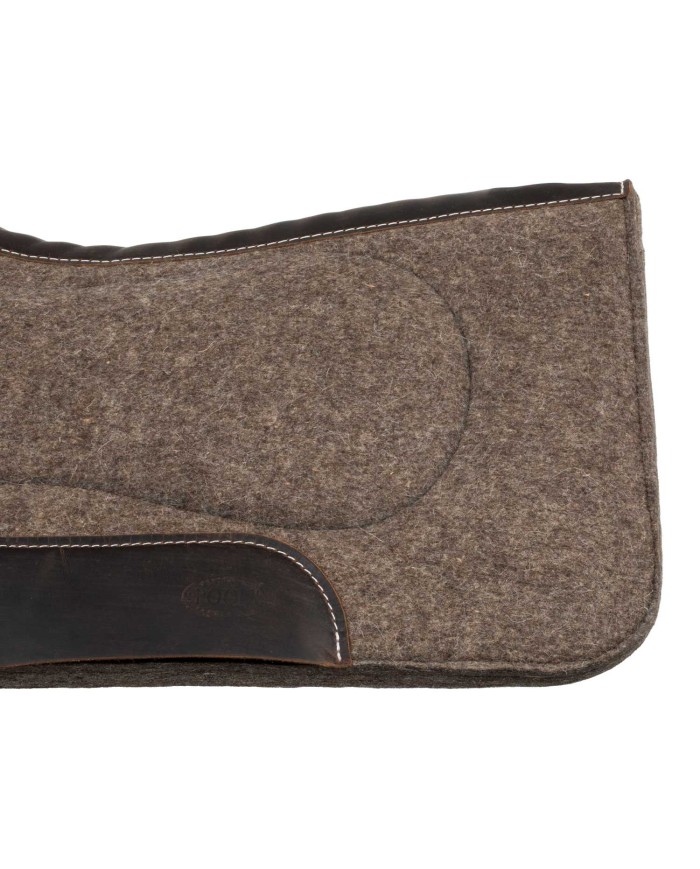 PURE WOOL FELT SADDLE PAD WITH GRAIN WEAR LEATHER REINFORCEMENTS 31X32