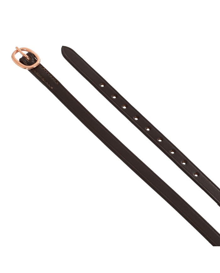 LACCIOLINI PER SPERONI IN CUOIO EQUESTRO FIBBIA ROSE GOLD