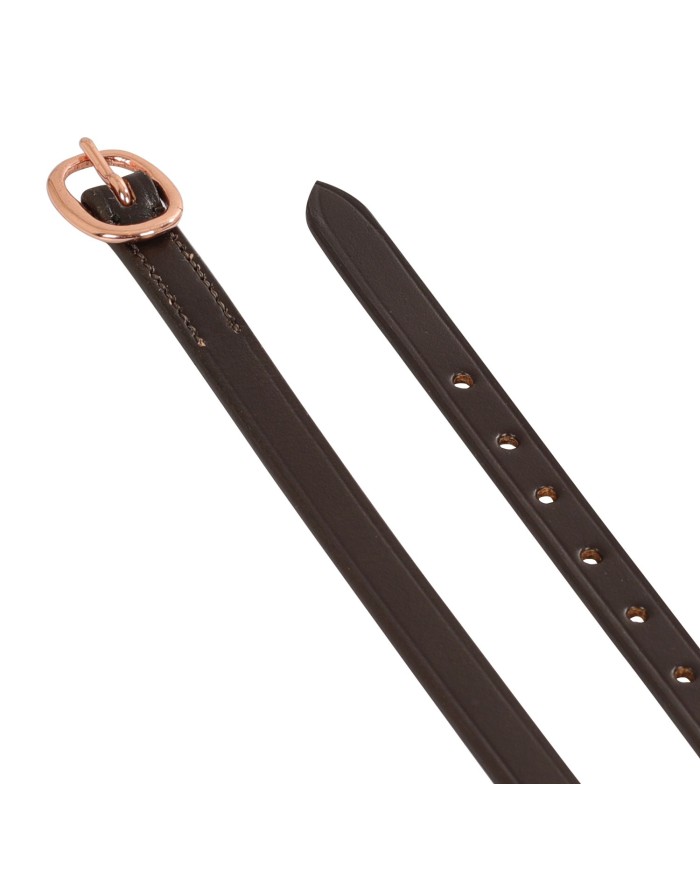 LACCIOLINI PER SPERONI IN CUOIO EQUESTRO FIBBIA ROSE GOLD