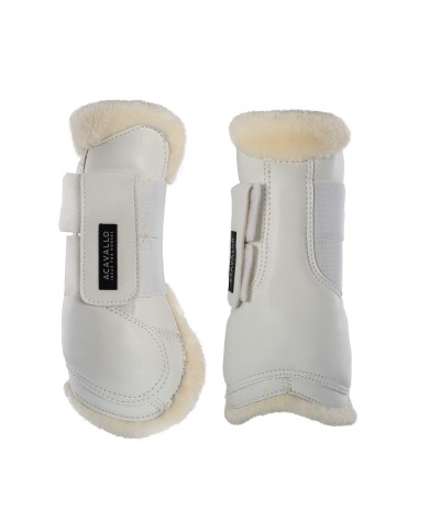 ECO-LEATHER TENDON BOOTS W/DOUBLE FASTENING