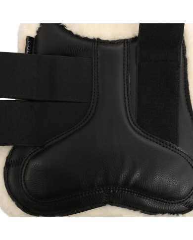ECO-LEATHER TENDON BOOTS W/DOUBLE FASTENING