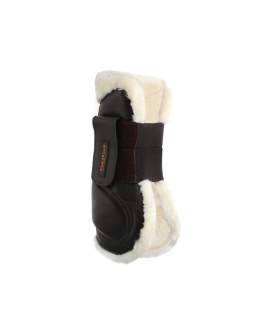 ECO-LEATHER TENDON BOOTS W/DOUBLE FASTENING