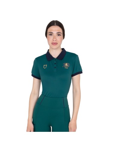WOMEN S COTTON PIQUET POLO SHIRT SS BUTTONS EQUESTROxFISE CENTENARY