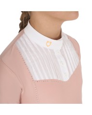 GIRL S RHINESTONE COMPETITION POLO SHIRT LS BUTTONS