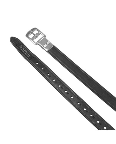 CALFSKIN STIRRUP LEATHERS W/INCAPSULATED SHAPED BUCKLE
