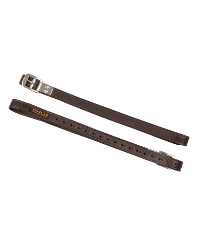 CALFSKIN STIRRUP LEATHERS W/INCAPSULATED SHAPED BUCKLE