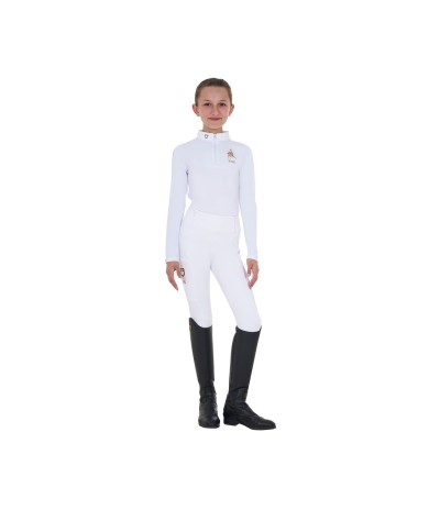 GIRL S COMPETITION POLO ZIP LS FLAG EQUESTROxFISE
