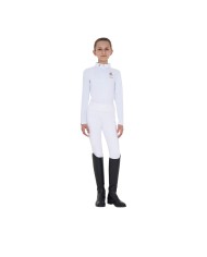 GIRL S COMPETITION POLO ZIP LS FLAG EQUESTROxFISE