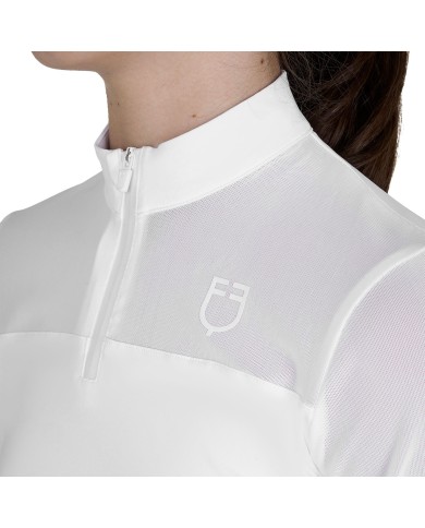 GIRLS MICRO MESH TRAINING POLO SHIRT LS ZIP