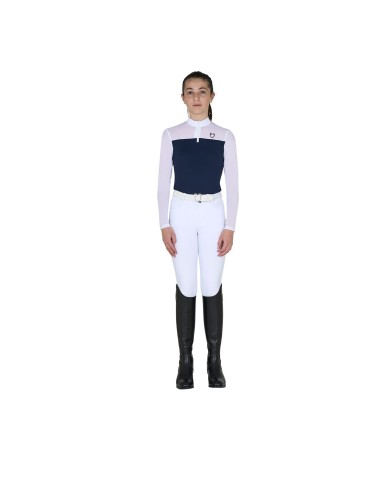 GIRLS MICRO MESH TRAINING POLO SHIRT LS ZIP