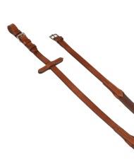 LEATHER AND RUBBER REINS SILVER FITTING (1.6CM)