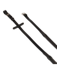 LEATHER AND RUBBER REINS SILVER FITTING (1.6CM)