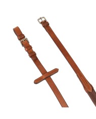 LEATHER AND RUBBER REINS SILVER FITTING (1.6CM)