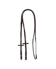 LEATHER AND RUBBER REINS SILVER FITTING (1.6CM)