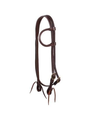 ONE EAR WESTERN BRIDLE W/THROAT LATCH (BRASS)