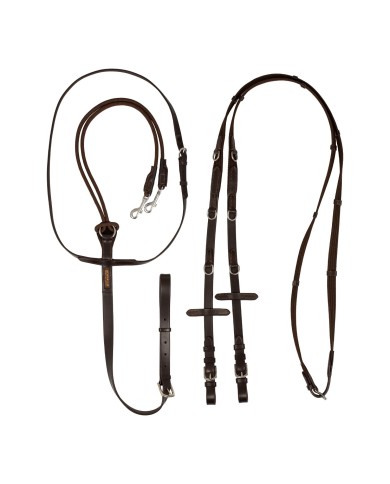 ITALIAN LEATHER AND ROUND NYLON THIEDEMANN REINS