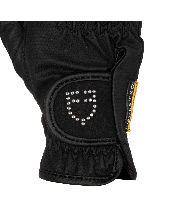 WOMEN S SPECIAL SOFT EMBOSSED SYNTHETIC GRIP GLOVES WITH STRASS