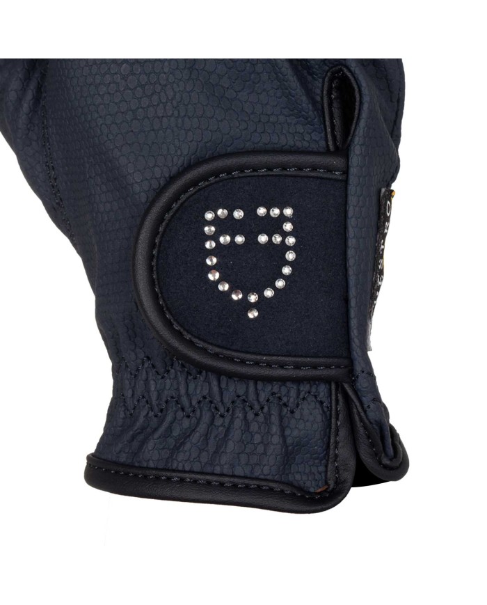 WOMEN S SPECIAL SOFT EMBOSSED SYNTHETIC GRIP GLOVES WITH STRASS
