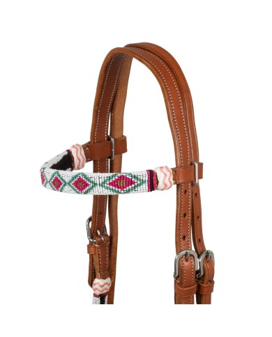 BEADED BOSAL BRIDLE WITH COTTON MECATE REINS