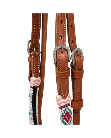 BEADED BOSAL BRIDLE WITH COTTON MECATE REINS
