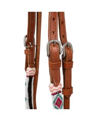 BEADED BOSAL BRIDLE WITH COTTON MECATE REINS