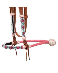 BEADED BOSAL BRIDLE WITH COTTON MECATE REINS