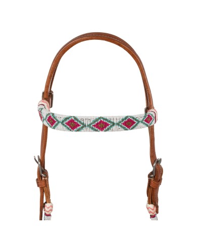 BEADED BOSAL BRIDLE WITH COTTON MECATE REINS