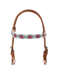 BEADED BOSAL BRIDLE WITH COTTON MECATE REINS