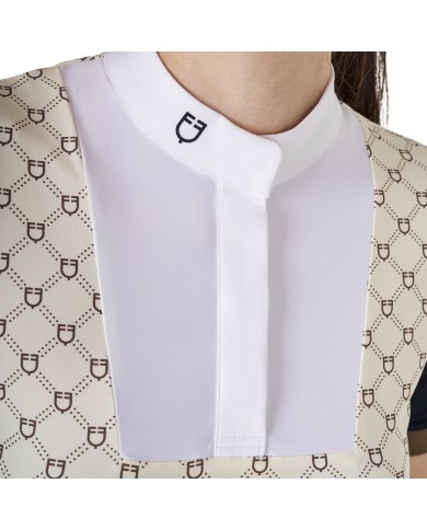 WOMEN S COMPETITION MONOGRAM PRINT POLO SHIRT SS ZIP