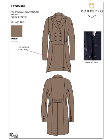 WOMEN S BLACK LABEL COLLECTION COMPETITION STRASS RAIN TAILCOAT