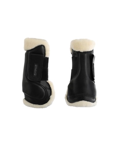 ECO-LEATHER TENDON BOOTS W/DOUBLE FASTENING