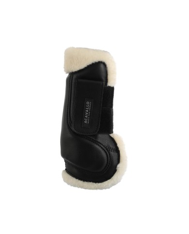 ECO-LEATHER TENDON BOOTS W/DOUBLE FASTENING
